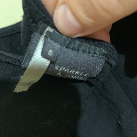 Urban Outfitters Sparkle & Fade Black Crop Top - Picture 3 of 4